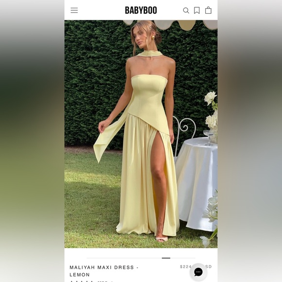 Babyboo Fashion Dresses & Skirts - Elegant Yellow Strapless Dress